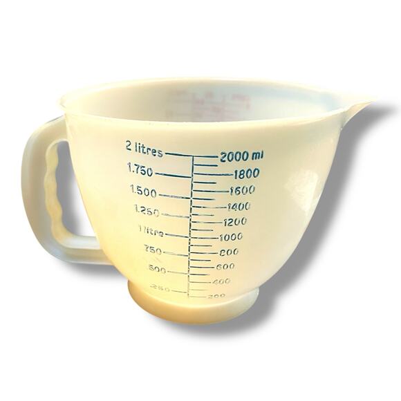 Tupperware Mix-N-Store 8 Cup 2 Qt Pitcher Measuring Bowl Raised Red Blue 500 - Picture 3 of 8